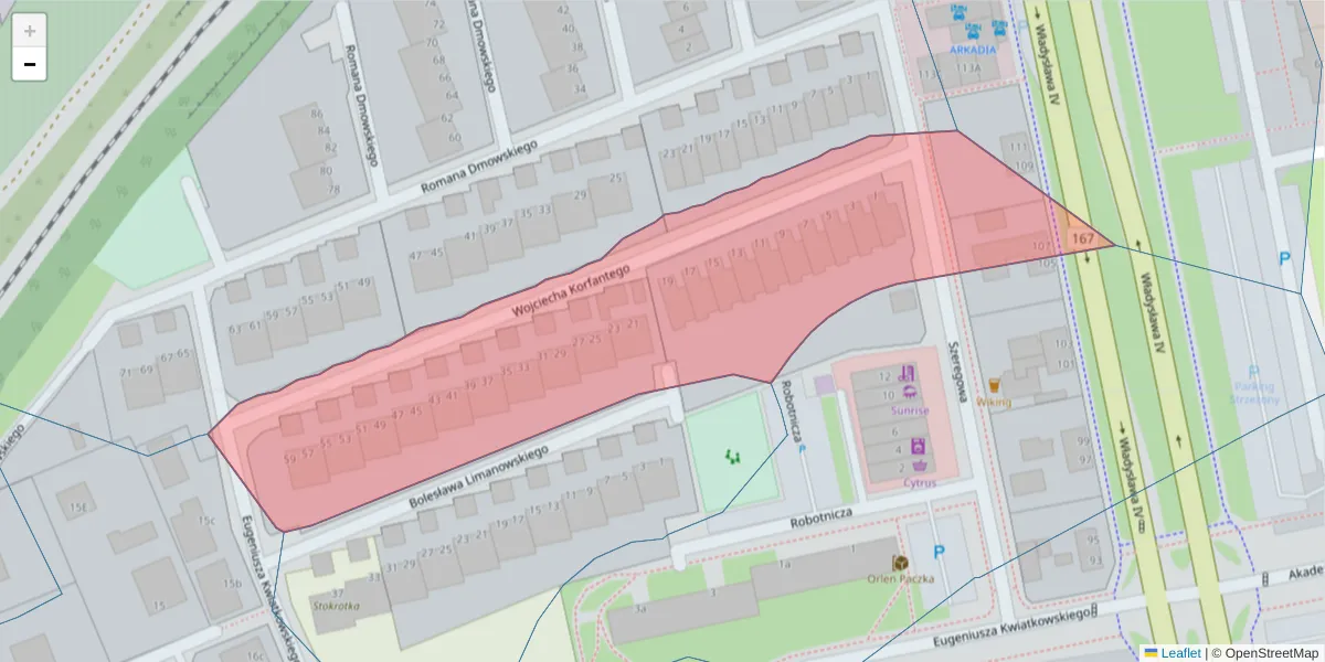 Szczegółowa mapa kodu pocztowego 75-362 z granicami, sąsiednimi kodami pocztowymi i urzędami pocztowymi