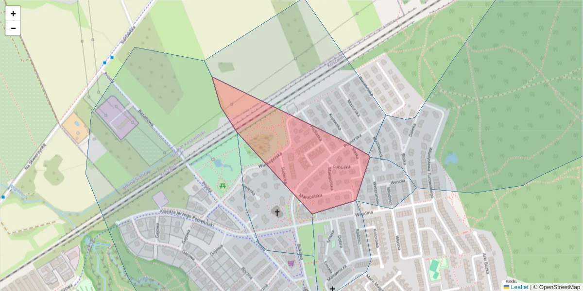 Szczegółowa mapa kodu pocztowego 75-397 z granicami, sąsiednimi kodami pocztowymi i urzędami pocztowymi