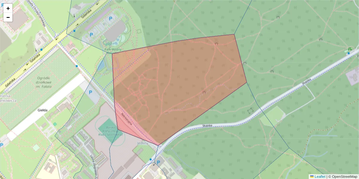 Szczegółowa mapa kodu pocztowego 75-436 z granicami, sąsiednimi kodami pocztowymi i urzędami pocztowymi