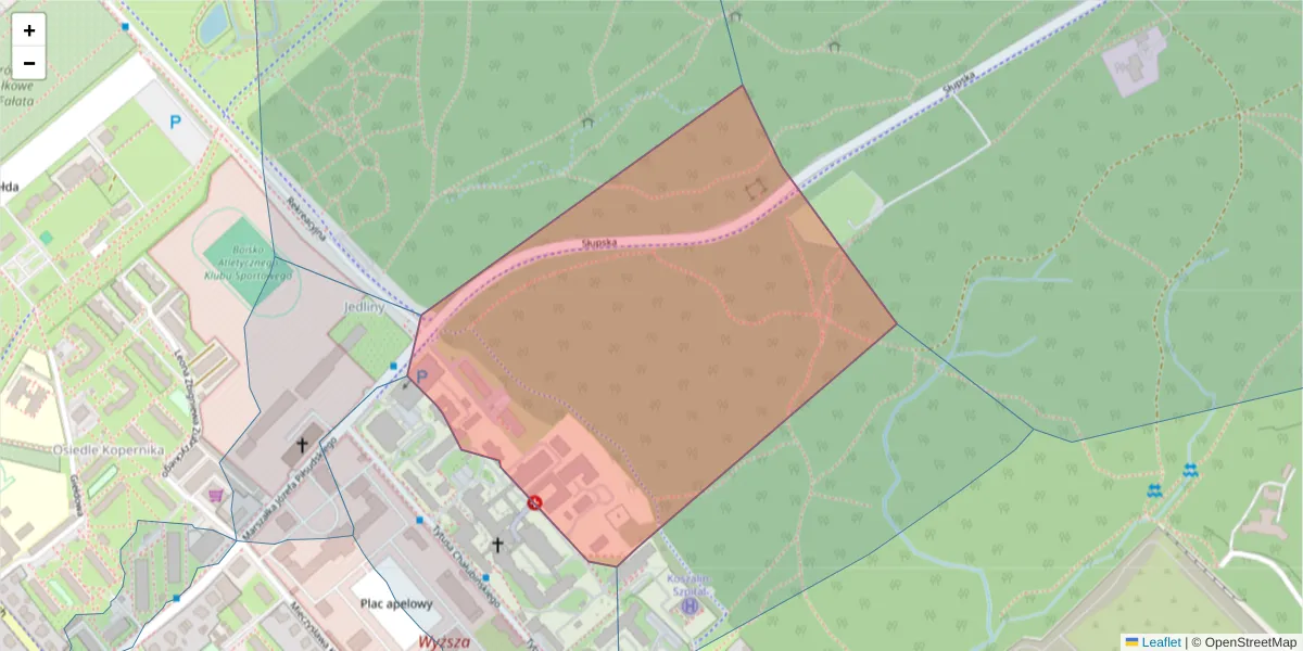 Szczegółowa mapa kodu pocztowego 75-531 z granicami, sąsiednimi kodami pocztowymi i urzędami pocztowymi