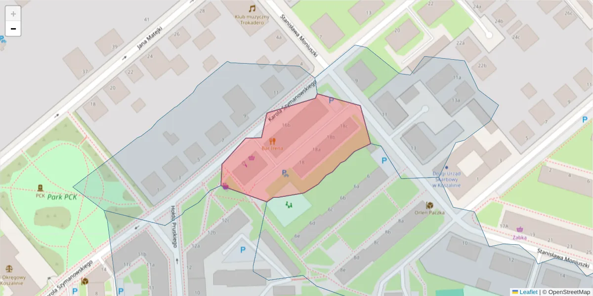 Szczegółowa mapa kodu pocztowego 75-547 z granicami, sąsiednimi kodami pocztowymi i urzędami pocztowymi