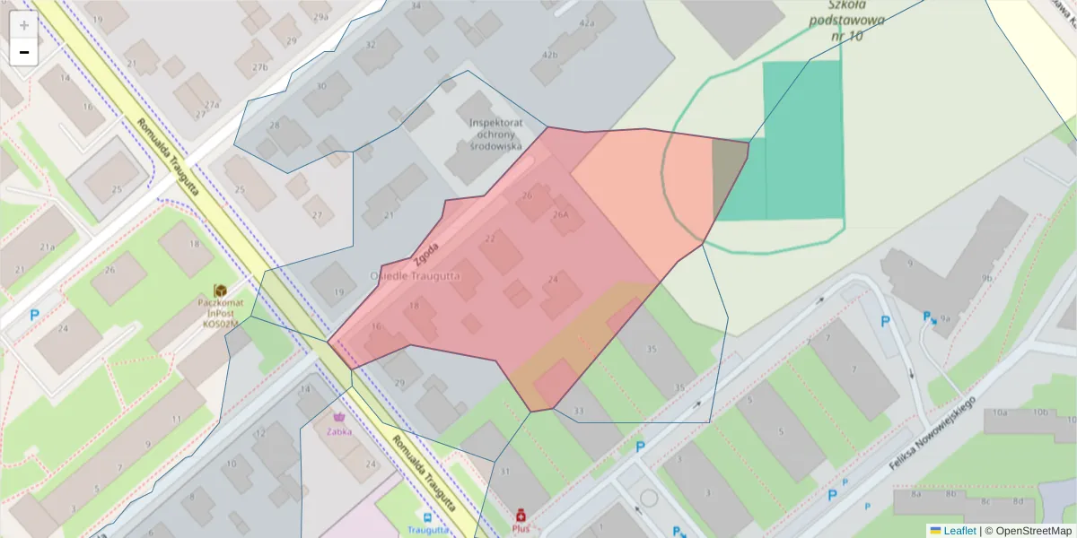 Szczegółowa mapa kodu pocztowego 75-555 z granicami, sąsiednimi kodami pocztowymi i urzędami pocztowymi