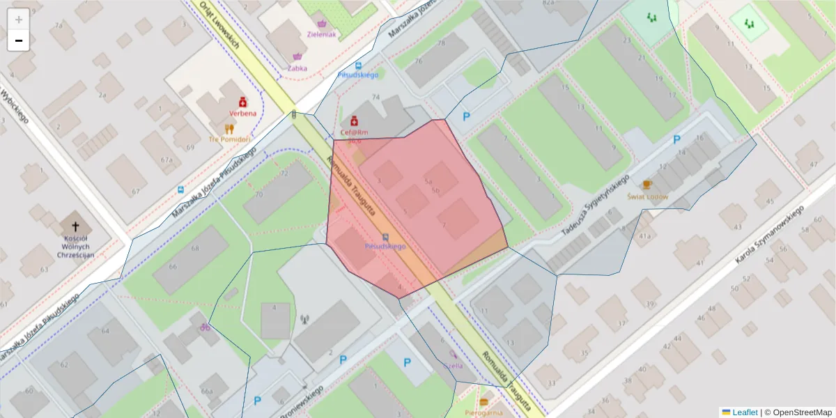 Szczegółowa mapa kodu pocztowego 75-560 z granicami, sąsiednimi kodami pocztowymi i urzędami pocztowymi