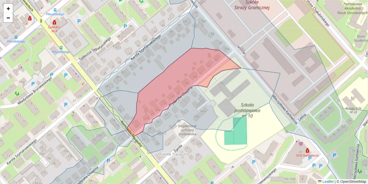 Szczegółowa mapa kodu pocztowego 75-566 z granicami, sąsiednimi kodami pocztowymi i urzędami pocztowymi