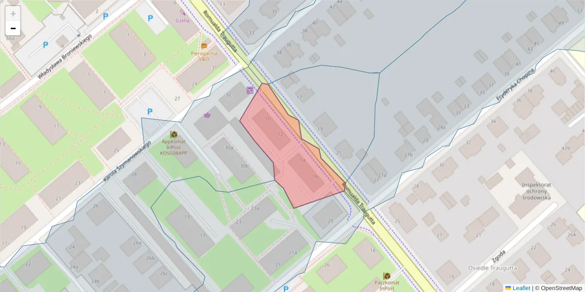 Szczegółowa mapa kodu pocztowego 75-575 z granicami, sąsiednimi kodami pocztowymi i urzędami pocztowymi