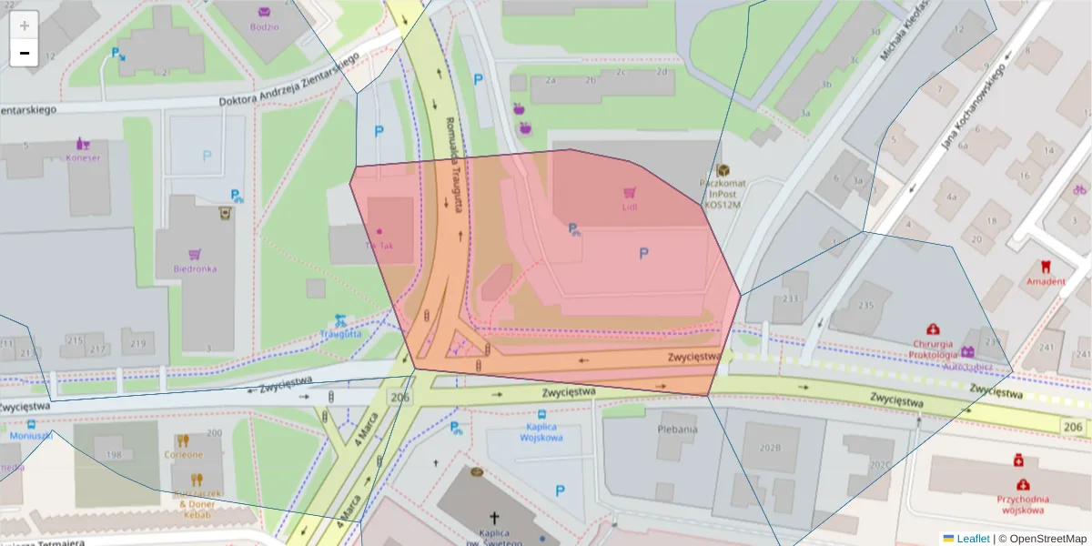 Szczegółowa mapa kodu pocztowego 75-659 z granicami, sąsiednimi kodami pocztowymi i urzędami pocztowymi