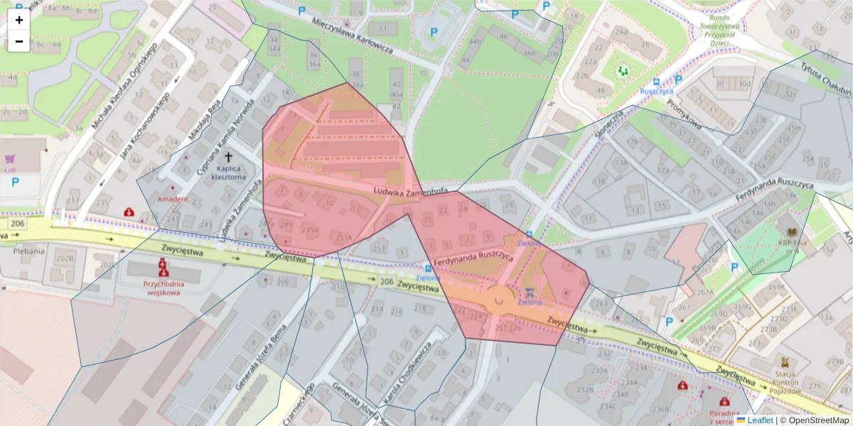 Szczegółowa mapa kodu pocztowego 75-663 z granicami, sąsiednimi kodami pocztowymi i urzędami pocztowymi