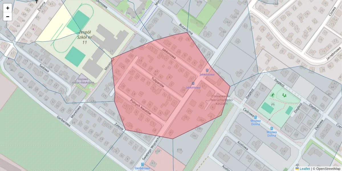 Szczegółowa mapa kodu pocztowego 75-678 z granicami, sąsiednimi kodami pocztowymi i urzędami pocztowymi