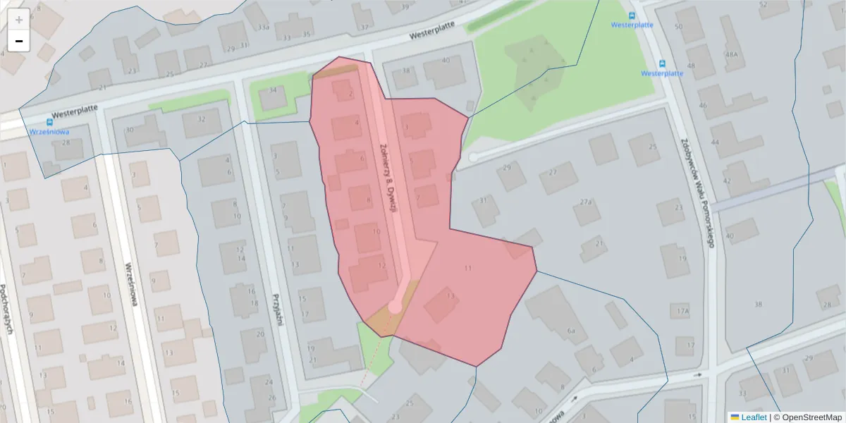 Szczegółowa mapa kodu pocztowego 75-692 z granicami, sąsiednimi kodami pocztowymi i urzędami pocztowymi