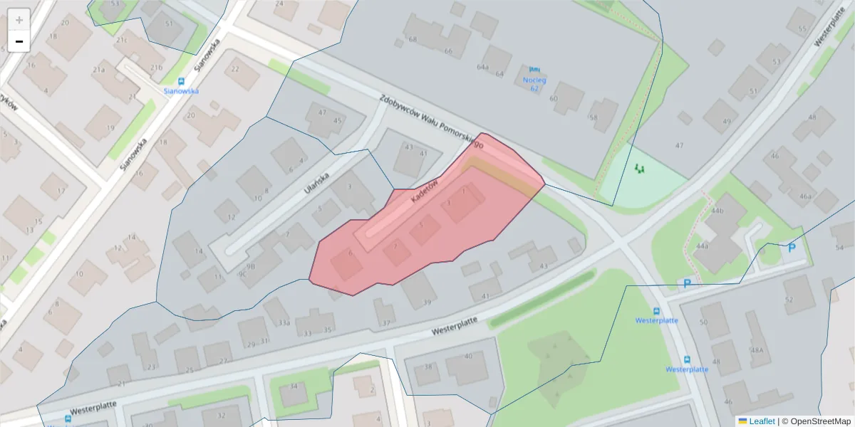 Szczegółowa mapa kodu pocztowego 75-698 z granicami, sąsiednimi kodami pocztowymi i urzędami pocztowymi