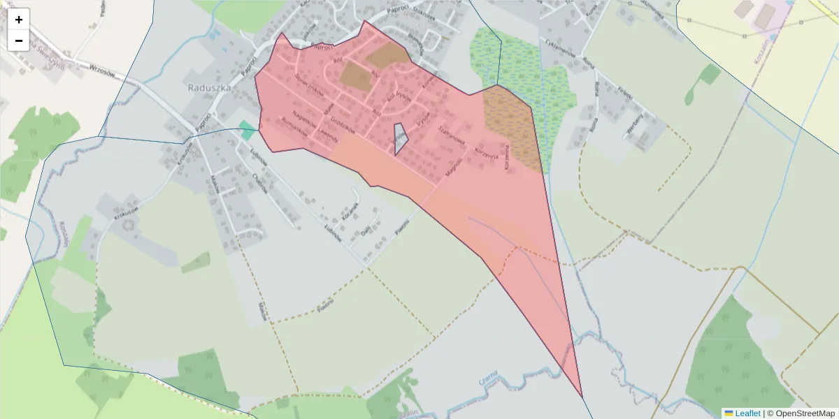 Szczegółowa mapa kodu pocztowego 75-813 z granicami, sąsiednimi kodami pocztowymi i urzędami pocztowymi