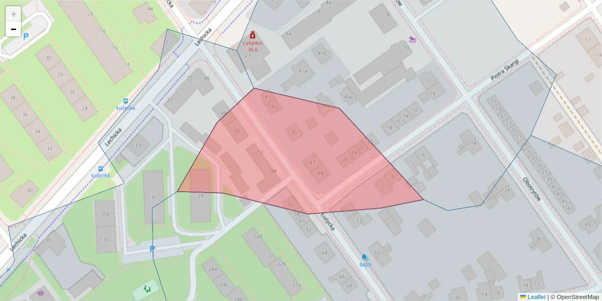 Szczegółowa mapa kodu pocztowego 75-839 z granicami, sąsiednimi kodami pocztowymi i urzędami pocztowymi