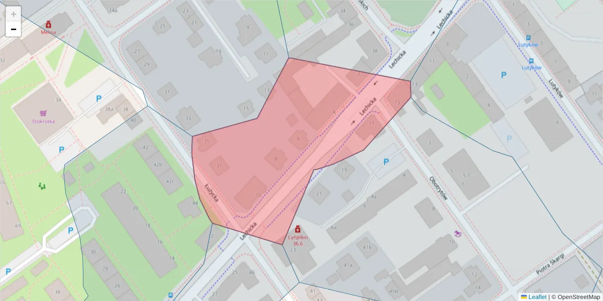 Szczegółowa mapa kodu pocztowego 75-843 z granicami, sąsiednimi kodami pocztowymi i urzędami pocztowymi