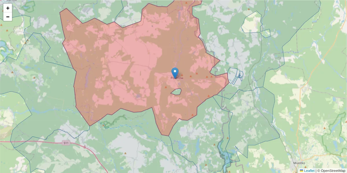 Szczegółowa mapa kodu pocztowego 76-010 z granicami, sąsiednimi kodami pocztowymi i urzędami pocztowymi