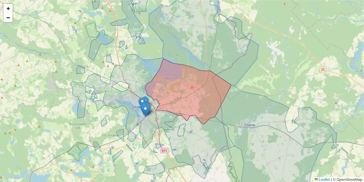 Szczegółowa mapa kodu pocztowego 78-422 z granicami, sąsiednimi kodami pocztowymi i urzędami pocztowymi