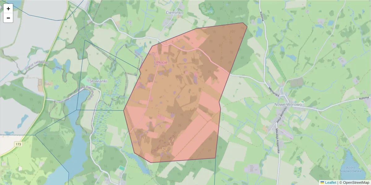 Szczegółowa mapa kodu pocztowego 78-525 z granicami, sąsiednimi kodami pocztowymi i urzędami pocztowymi