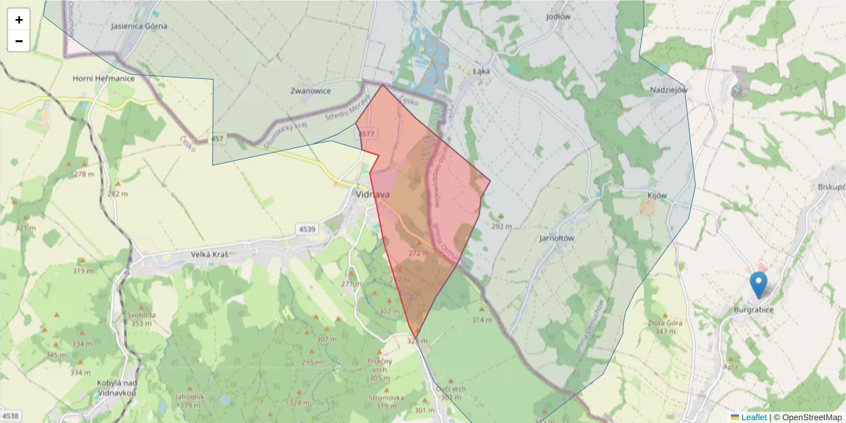 Szczegółowa mapa kodu pocztowego 79055 z granicami, sąsiednimi kodami pocztowymi i urzędami pocztowymi