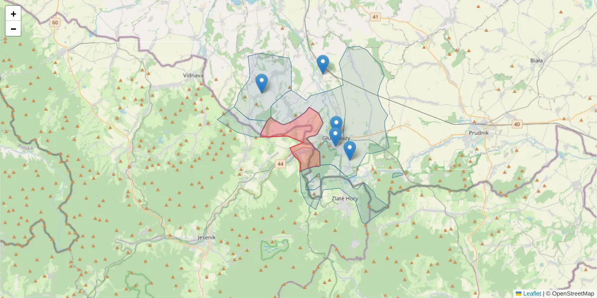 Szczegółowa mapa kodu pocztowego 79084 z granicami, sąsiednimi kodami pocztowymi i urzędami pocztowymi