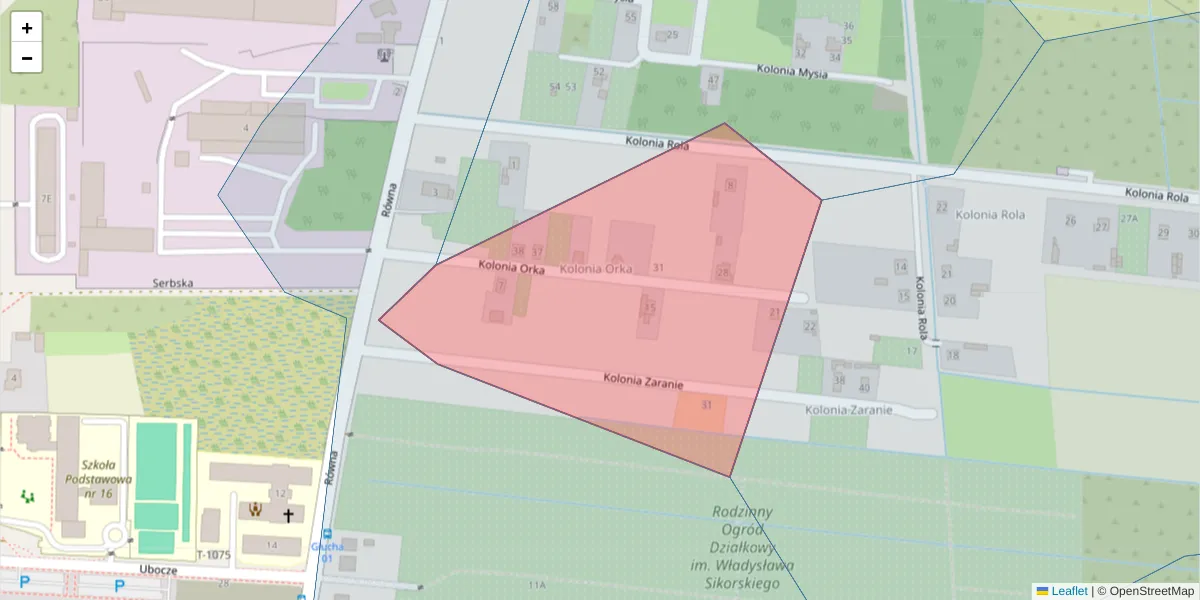 Szczegółowa mapa kodu pocztowego 80-068 z granicami, sąsiednimi kodami pocztowymi i urzędami pocztowymi