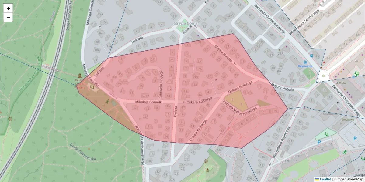 Szczegółowa mapa kodu pocztowego 80-279 z granicami, sąsiednimi kodami pocztowymi i urzędami pocztowymi