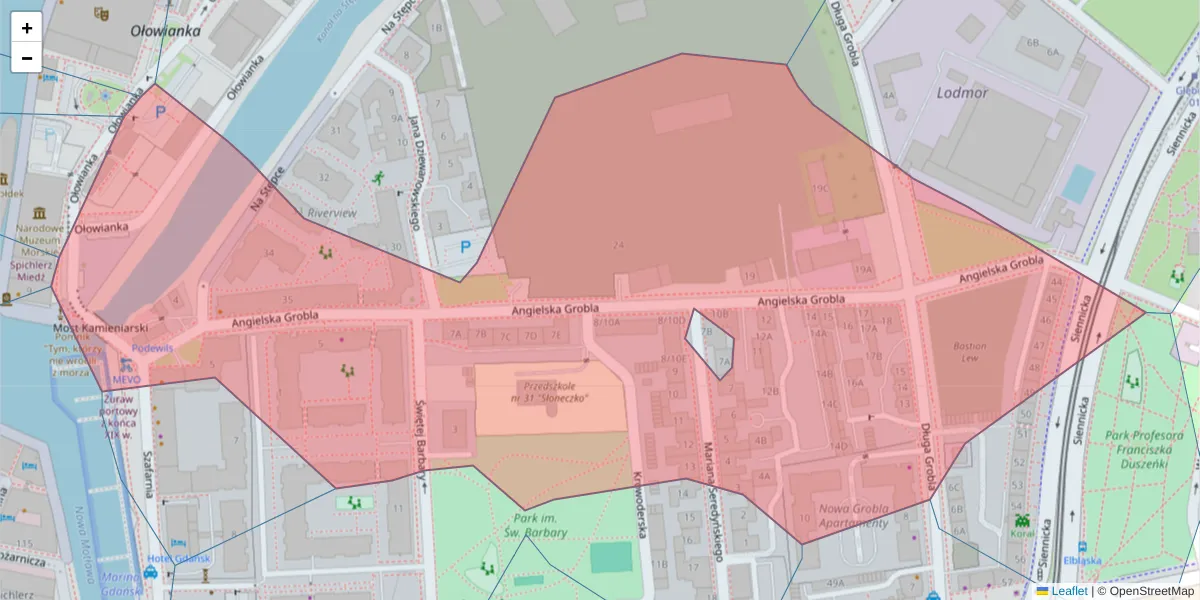 Szczegółowa mapa kodu pocztowego 80-756 z granicami, sąsiednimi kodami pocztowymi i urzędami pocztowymi