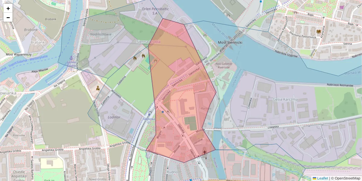 Szczegółowa mapa kodu pocztowego 80-759 z granicami, sąsiednimi kodami pocztowymi i urzędami pocztowymi