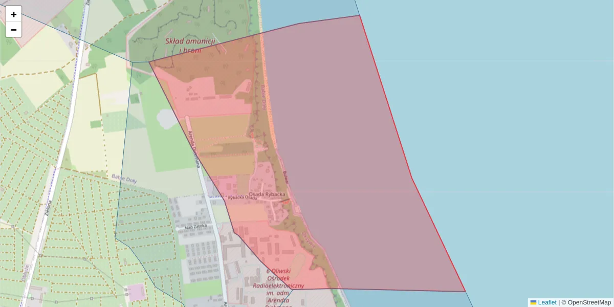 Szczegółowa mapa kodu pocztowego 81-108 z granicami, sąsiednimi kodami pocztowymi i urzędami pocztowymi
