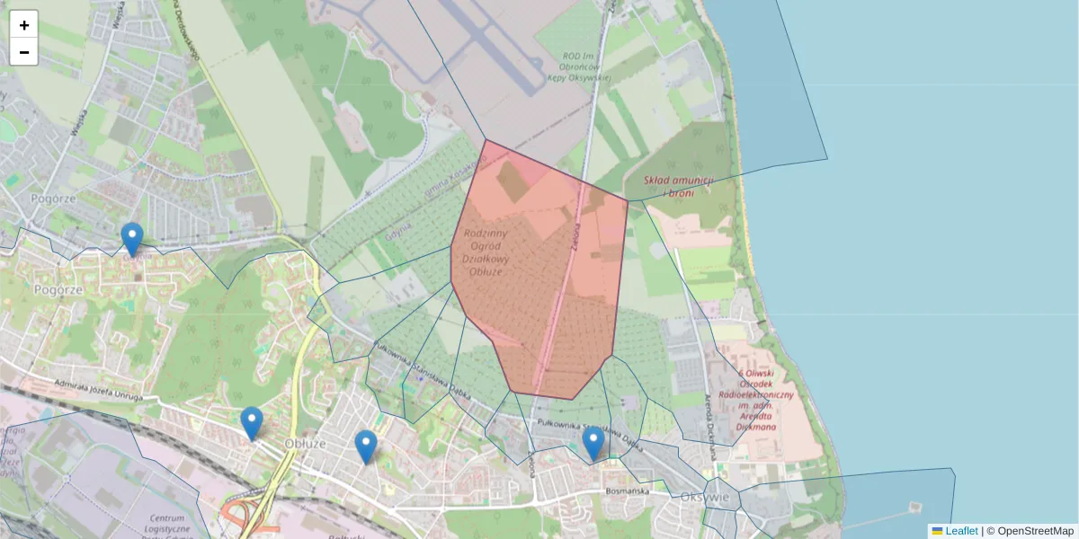 Szczegółowa mapa kodu pocztowego 81-112 z granicami, sąsiednimi kodami pocztowymi i urzędami pocztowymi