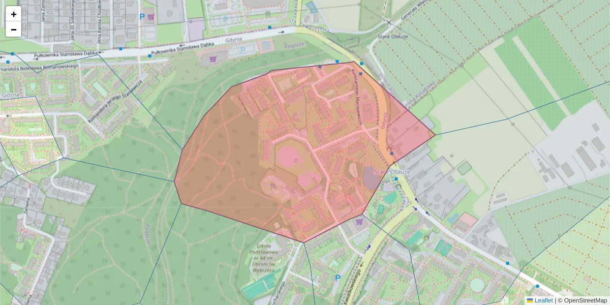 Szczegółowa mapa kodu pocztowego 81-189 z granicami, sąsiednimi kodami pocztowymi i urzędami pocztowymi
