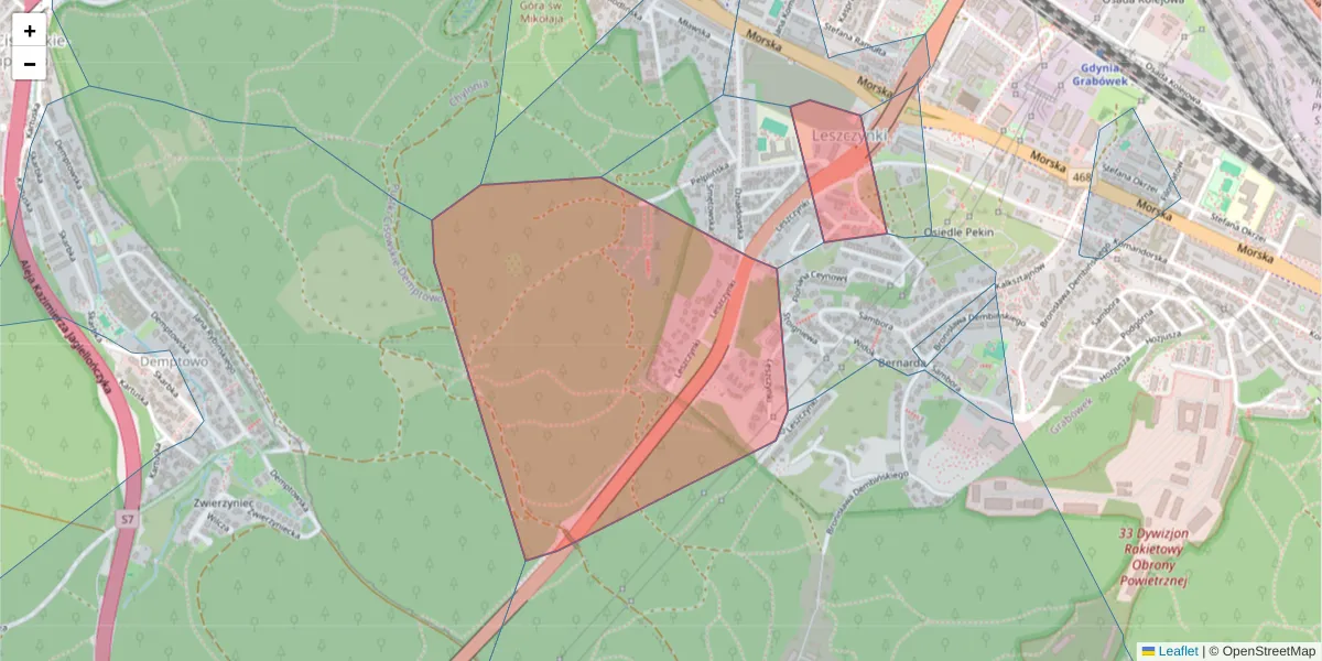 Szczegółowa mapa kodu pocztowego 81-200 z granicami, sąsiednimi kodami pocztowymi i urzędami pocztowymi