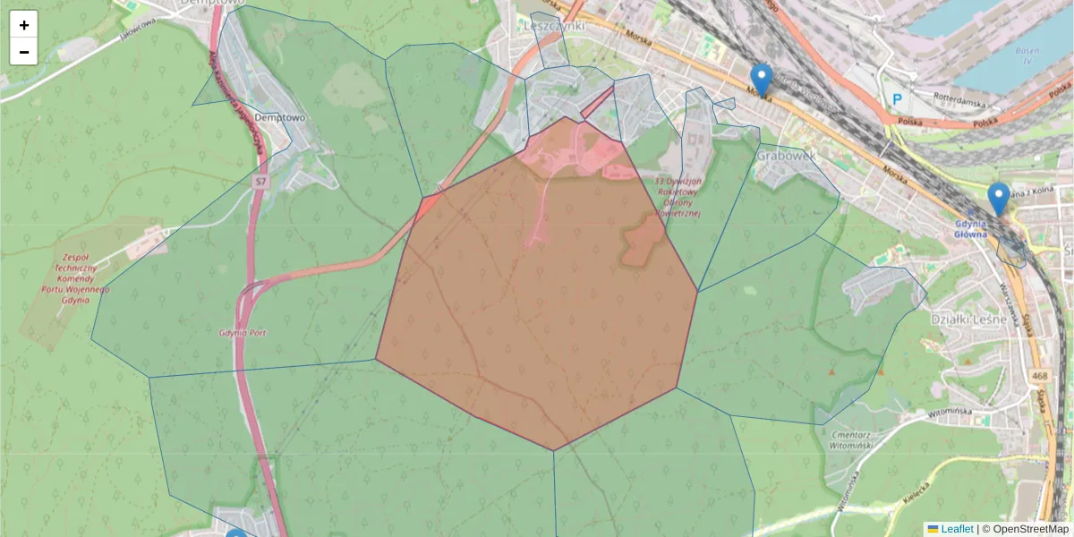 Szczegółowa mapa kodu pocztowego 81-237 z granicami, sąsiednimi kodami pocztowymi i urzędami pocztowymi
