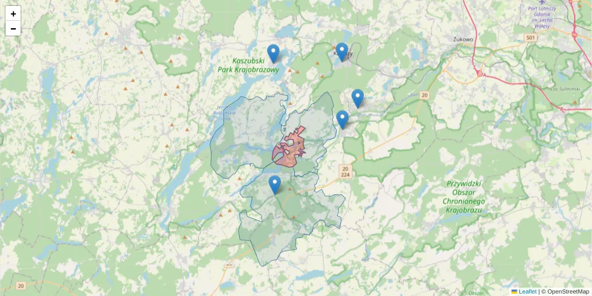 Szczegółowa mapa kodu pocztowego 81-311 z granicami, sąsiednimi kodami pocztowymi i urzędami pocztowymi