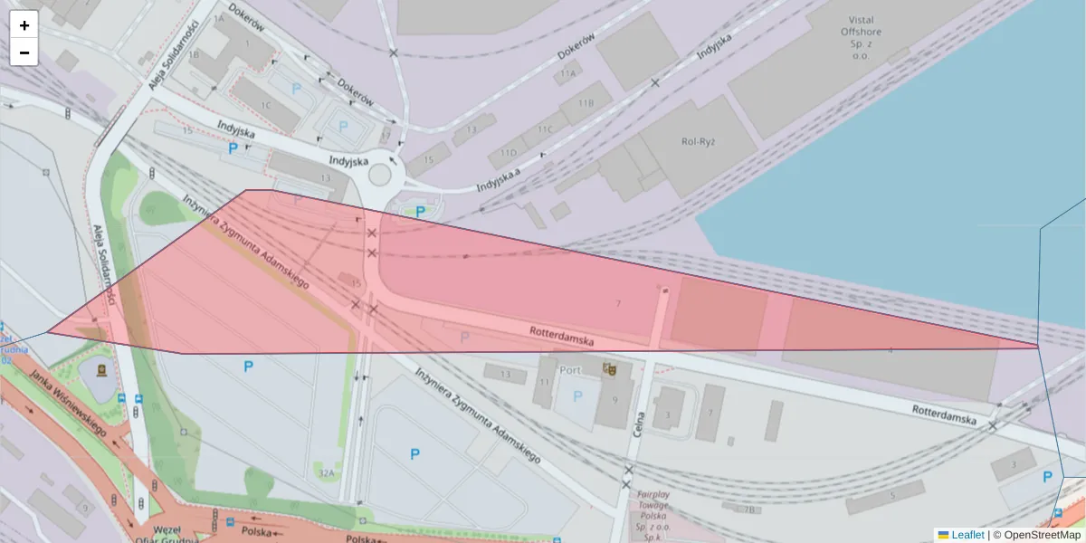 Szczegółowa mapa kodu pocztowego 81-337 z granicami, sąsiednimi kodami pocztowymi i urzędami pocztowymi