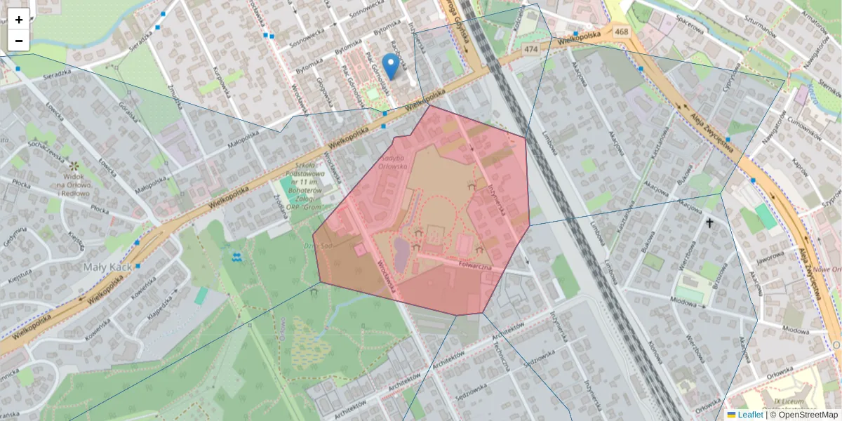 Szczegółowa mapa kodu pocztowego 81-553 z granicami, sąsiednimi kodami pocztowymi i urzędami pocztowymi