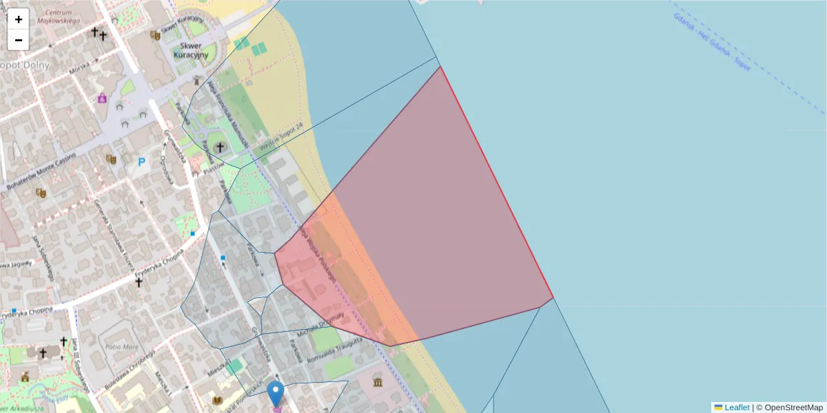 Szczegółowa mapa kodu pocztowego 81-723 z granicami, sąsiednimi kodami pocztowymi i urzędami pocztowymi