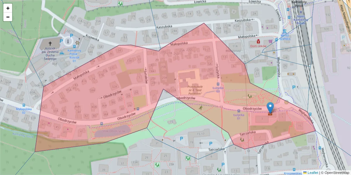 Szczegółowa mapa kodu pocztowego 81-812 z granicami, sąsiednimi kodami pocztowymi i urzędami pocztowymi