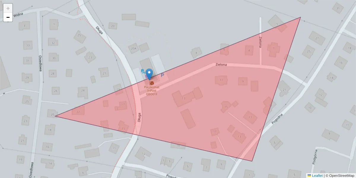 Szczegółowa mapa kodu pocztowego 83-301 z granicami, sąsiednimi kodami pocztowymi i urzędami pocztowymi