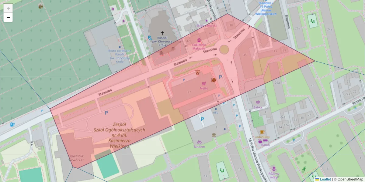 Szczegółowa mapa kodu pocztowego 85-185 z granicami, sąsiednimi kodami pocztowymi i urzędami pocztowymi