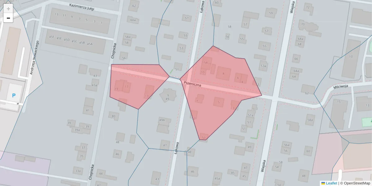 Szczegółowa mapa kodu pocztowego 85-465 z granicami, sąsiednimi kodami pocztowymi i urzędami pocztowymi