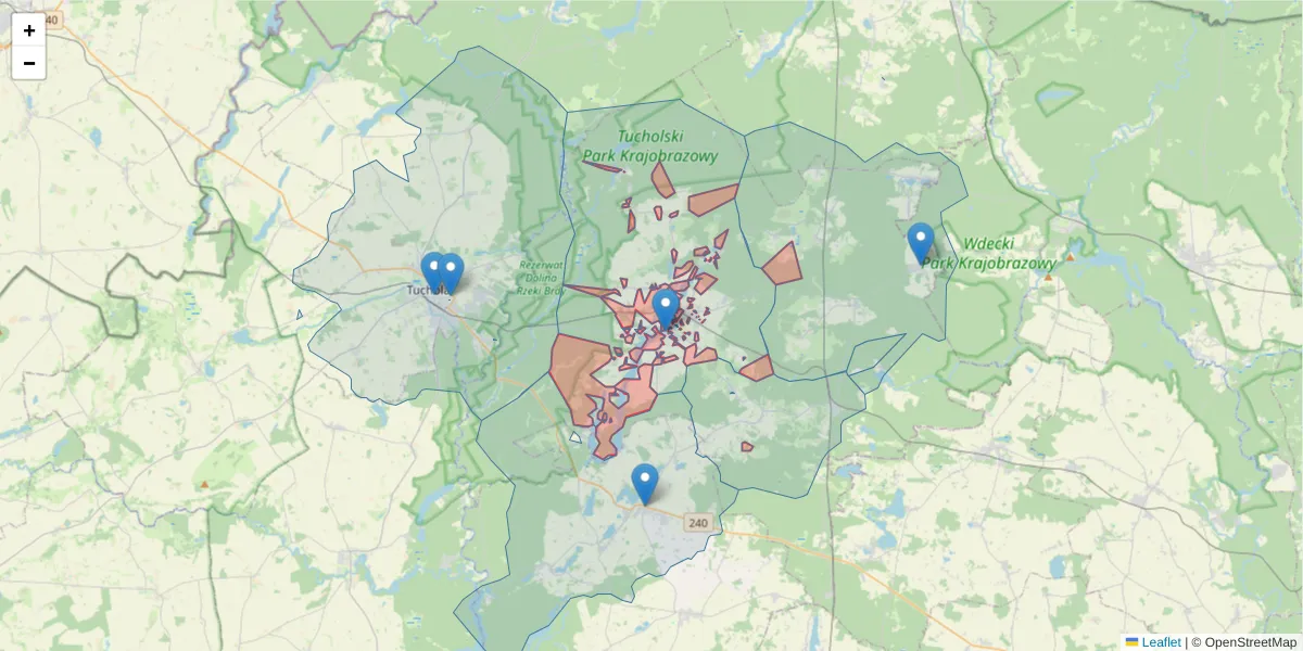 Szczegółowa mapa kodu pocztowego 85-511 z granicami, sąsiednimi kodami pocztowymi i urzędami pocztowymi