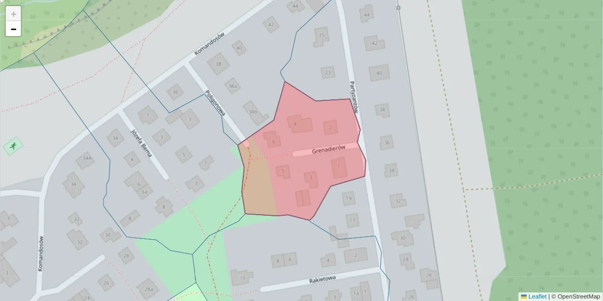 Szczegółowa mapa kodu pocztowego 85-533 z granicami, sąsiednimi kodami pocztowymi i urzędami pocztowymi