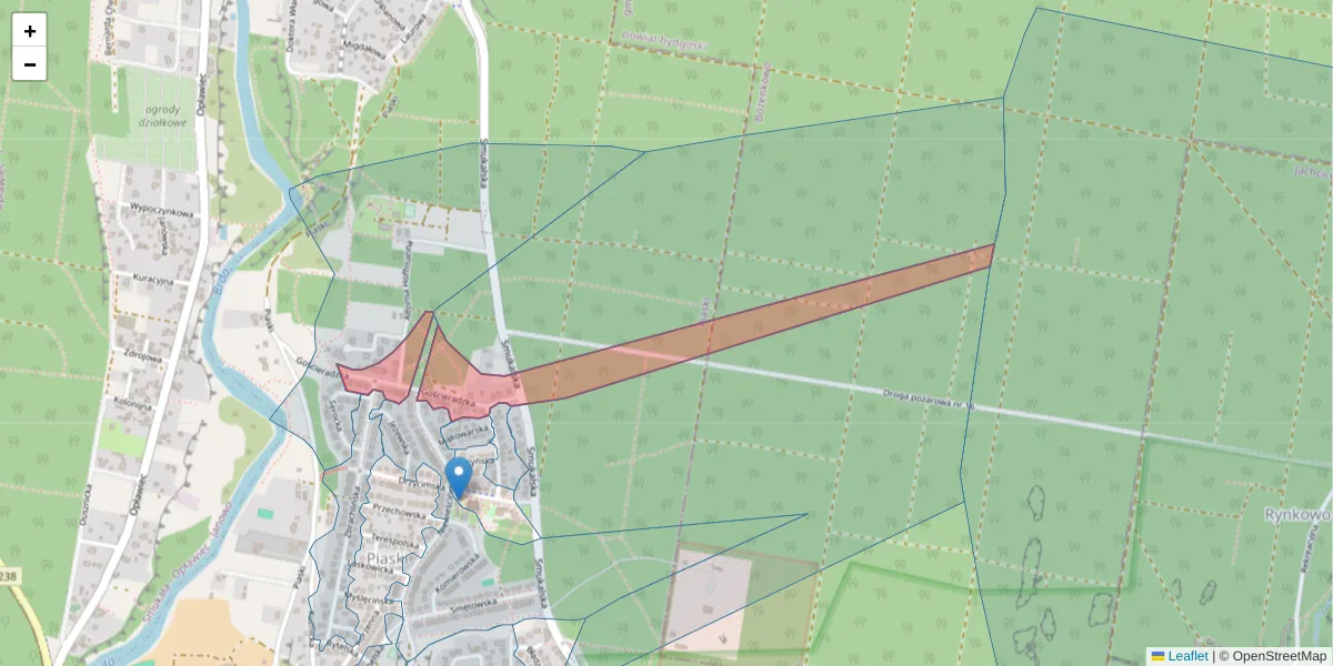 Szczegółowa mapa kodu pocztowego 85-556 z granicami, sąsiednimi kodami pocztowymi i urzędami pocztowymi