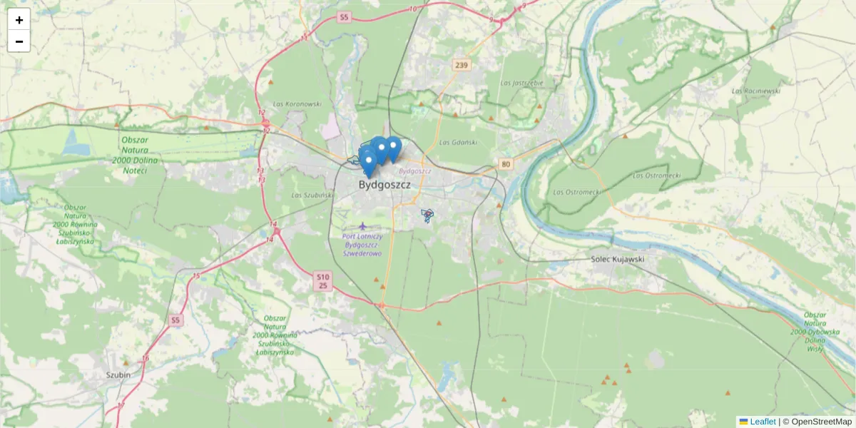 Szczegółowa mapa kodu pocztowego 85-811 z granicami, sąsiednimi kodami pocztowymi i urzędami pocztowymi