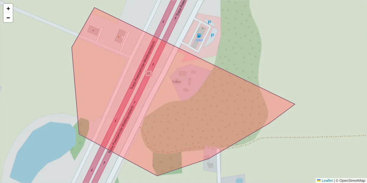 Szczegółowa mapa kodu pocztowego 86-030 z granicami, sąsiednimi kodami pocztowymi i urzędami pocztowymi