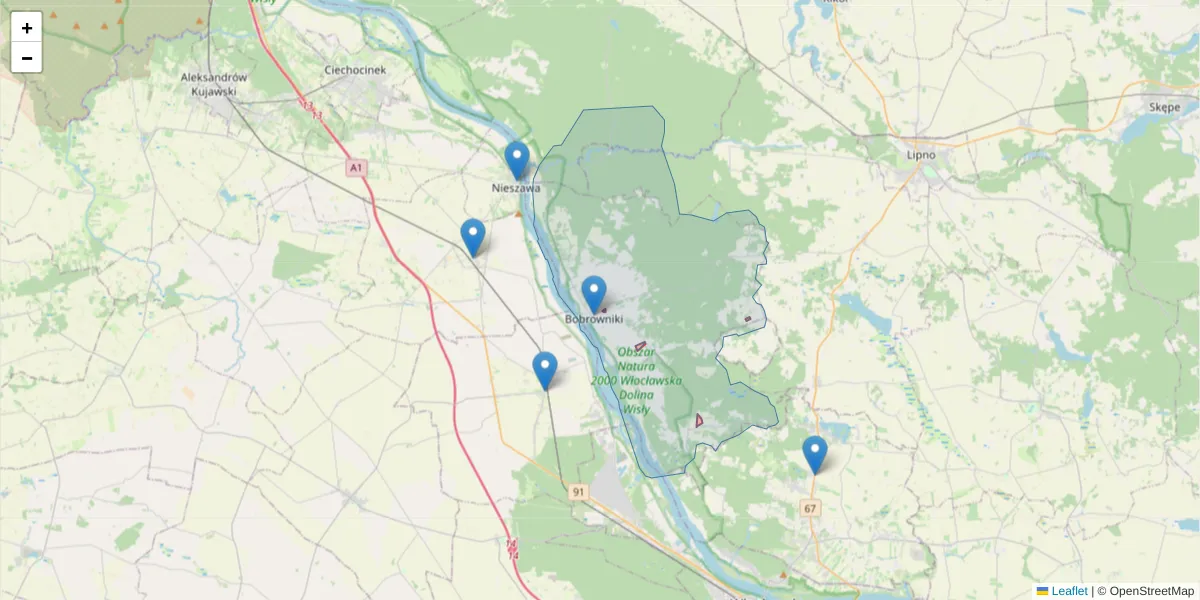 Szczegółowa mapa kodu pocztowego 86-617 z granicami, sąsiednimi kodami pocztowymi i urzędami pocztowymi