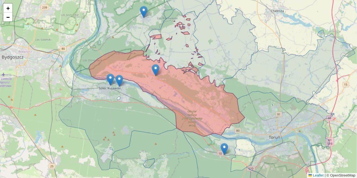 Szczegółowa mapa kodu pocztowego 87-134 z granicami, sąsiednimi kodami pocztowymi i urzędami pocztowymi