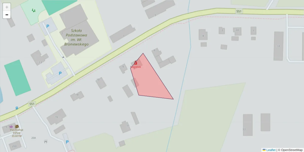 Szczegółowa mapa kodu pocztowego 87-141 z granicami, sąsiednimi kodami pocztowymi i urzędami pocztowymi