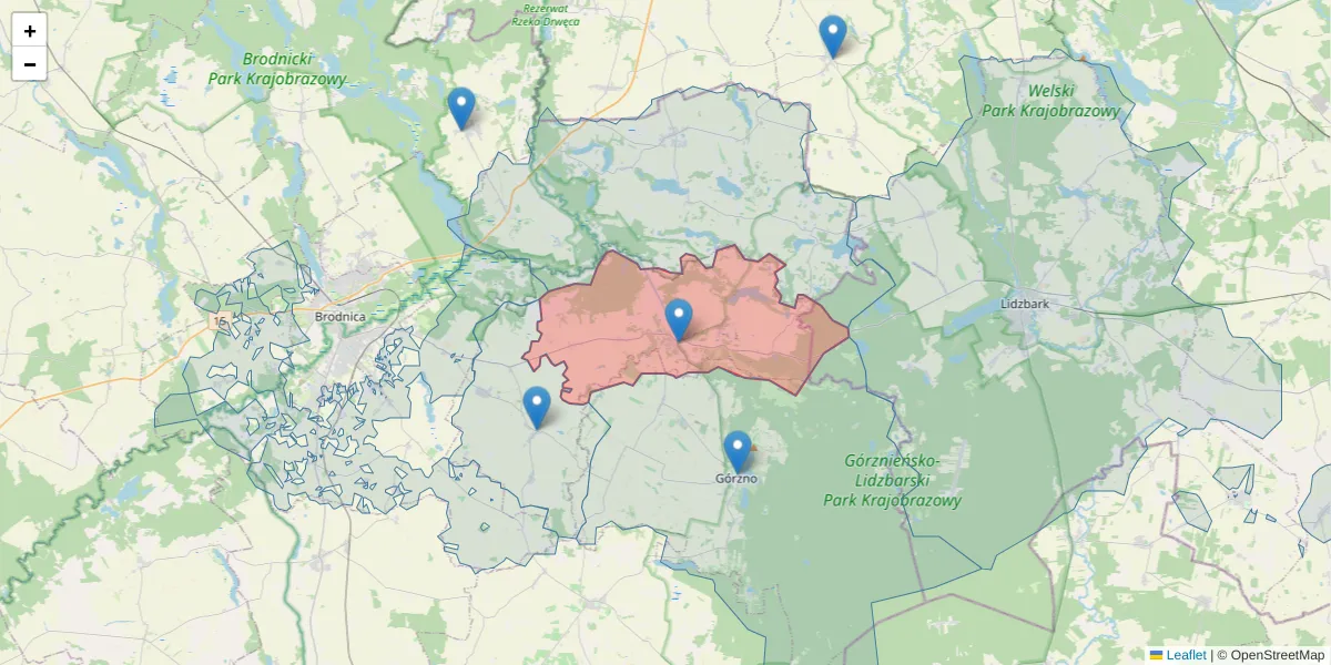 Szczegółowa mapa kodu pocztowego 87-321 z granicami, sąsiednimi kodami pocztowymi i urzędami pocztowymi