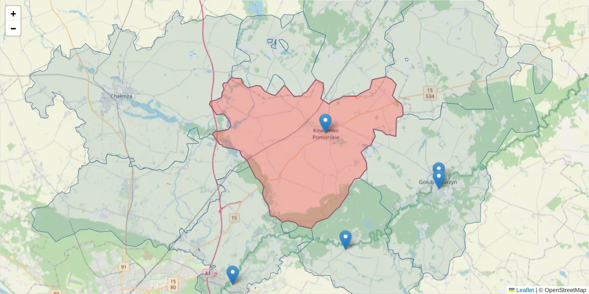 Szczegółowa mapa kodu pocztowego 87-410 z granicami, sąsiednimi kodami pocztowymi i urzędami pocztowymi
