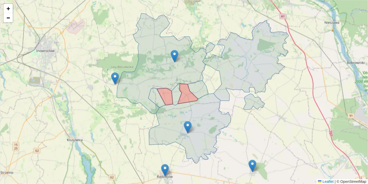 Szczegółowa mapa kodu pocztowego 87-706 z granicami, sąsiednimi kodami pocztowymi i urzędami pocztowymi